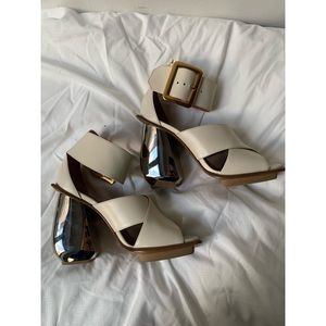 Bally Jacinte White Block Heel Sandals size 36 / 6